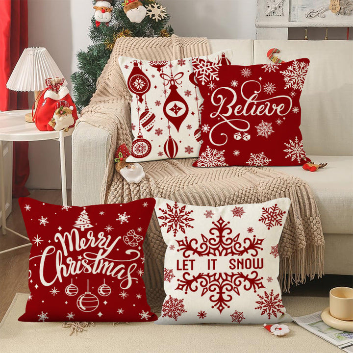 Christmas Pillow Cover | Festive Red Holiday Decor