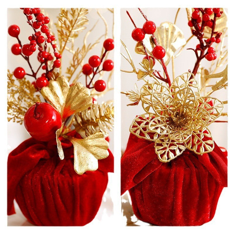 Christmas Red Berry Branch Centerpiece Table Decor