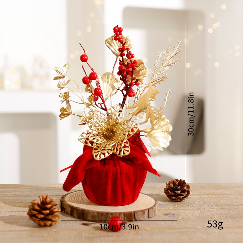 Christmas Red Berry Branch Centerpiece Table Decor