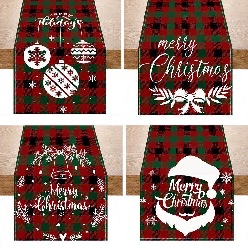 Christmas Plaid Table Runner for Festive Holiday Dining