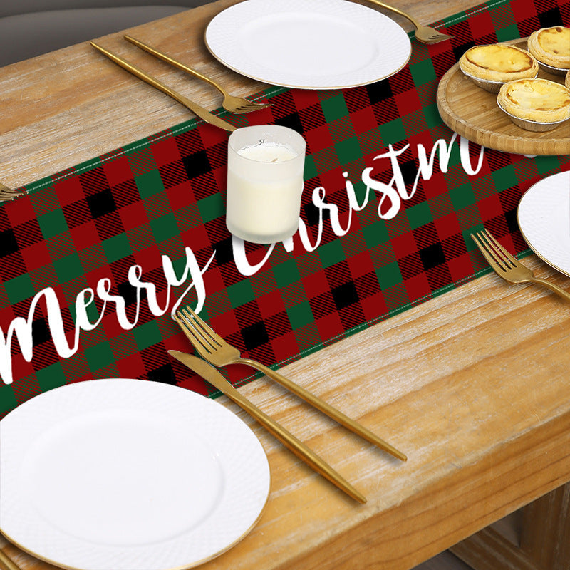 Christmas Plaid Table Runner for Festive Holiday Dining
