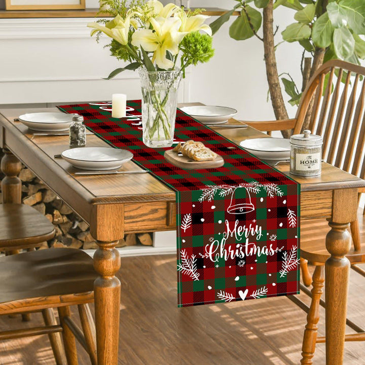 Christmas Plaid Table Runner for Festive Holiday Dining
