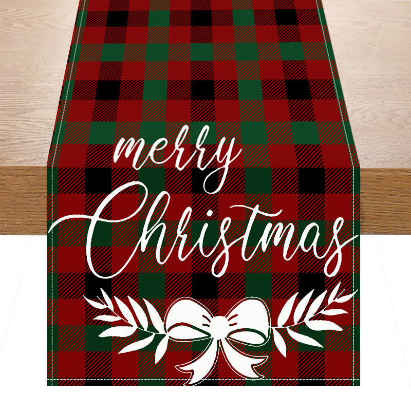 Christmas Plaid Table Runner for Festive Holiday Dining