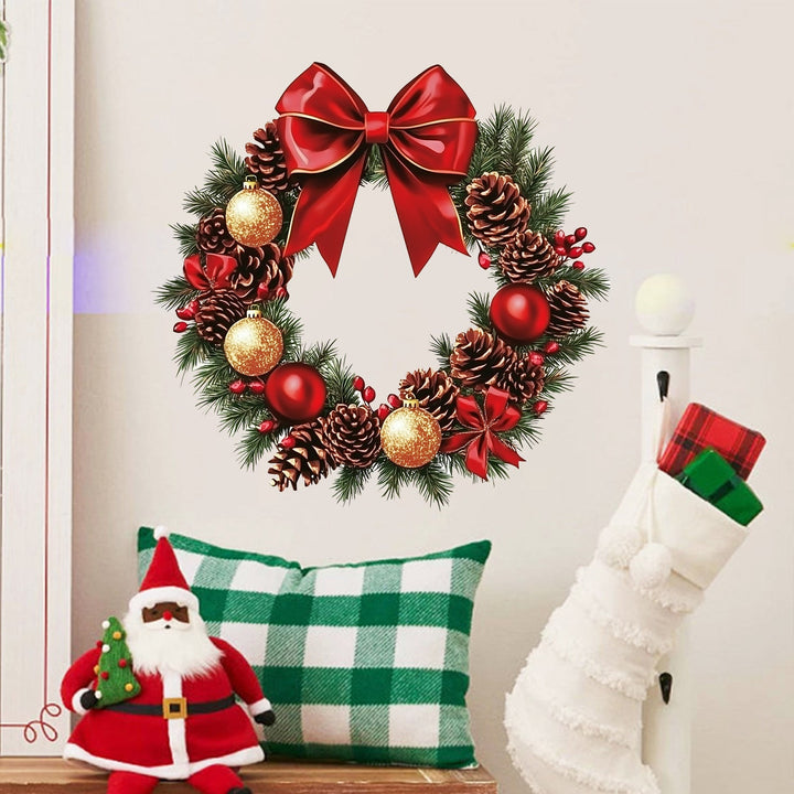 Christmas Wall Sticker — Traditional Wreath Look