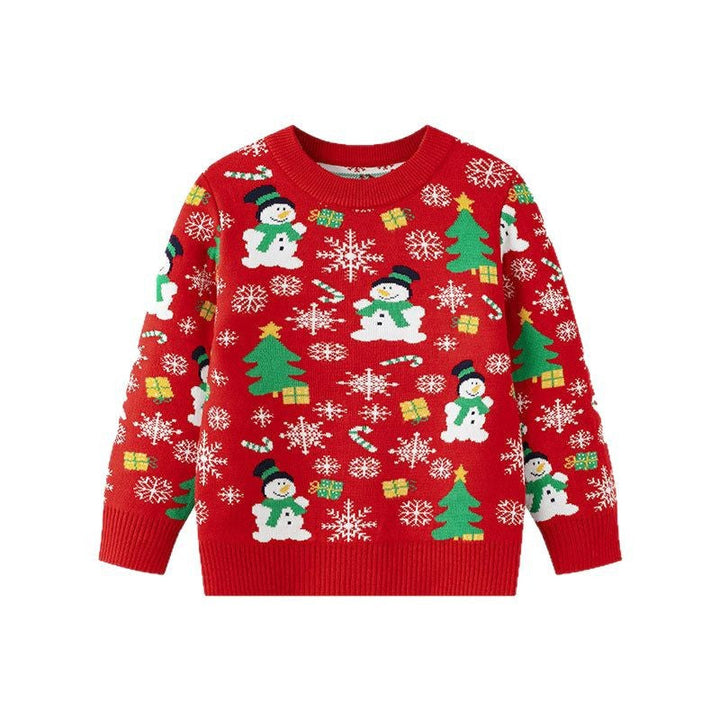 Christmas Snowman Sweater for Kids | Festive Knitwear
