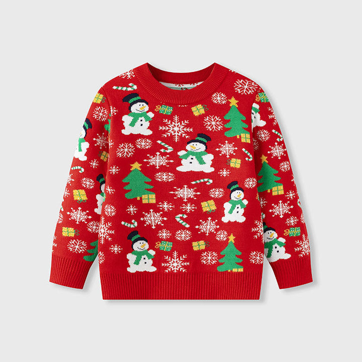 Christmas Snowman Sweater for Kids | Festive Knitwear