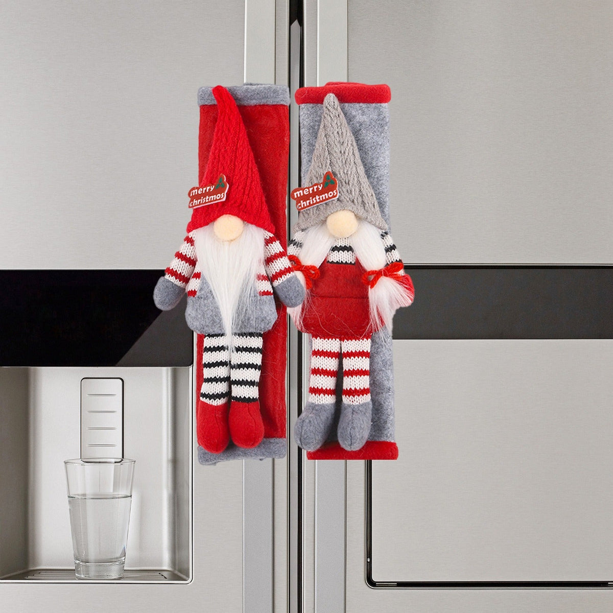 Christmas Refrigerator Handle Covers, 2-Piece Gnomes
