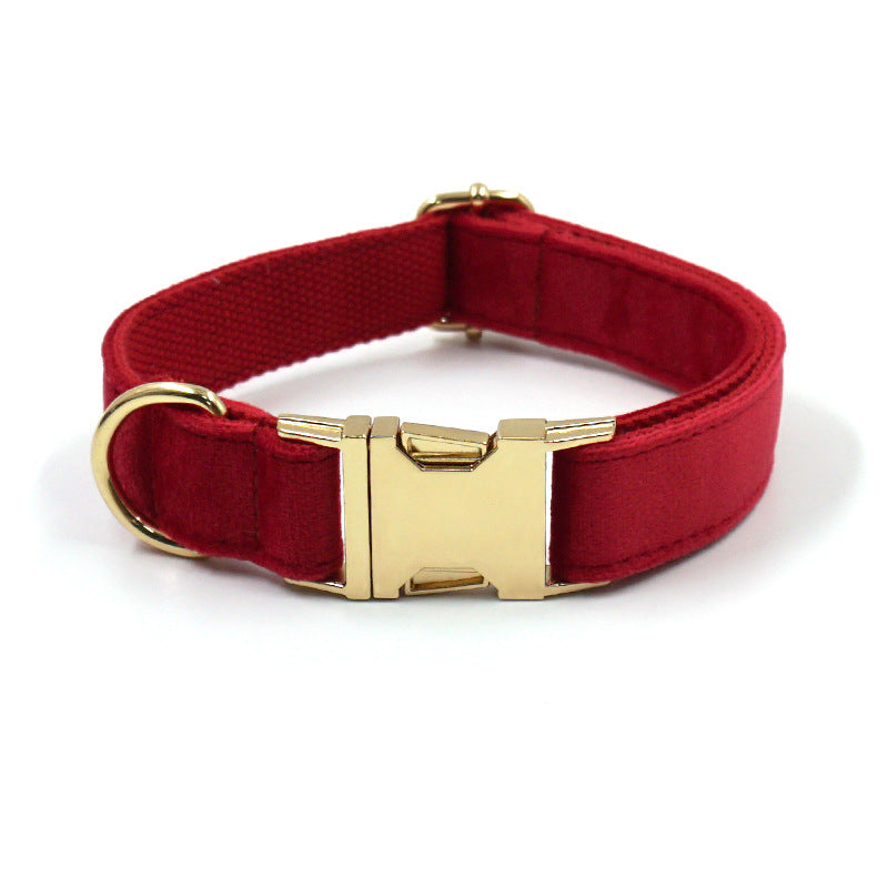 Christmas Velvet Dog Collar Set with Matching Leash