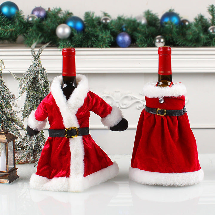 Christmas Wine Bottle Covers for Festive Tables Set