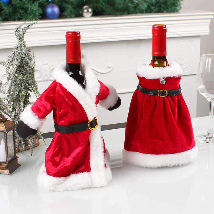 Christmas Wine Bottle Covers for Festive Tables Set