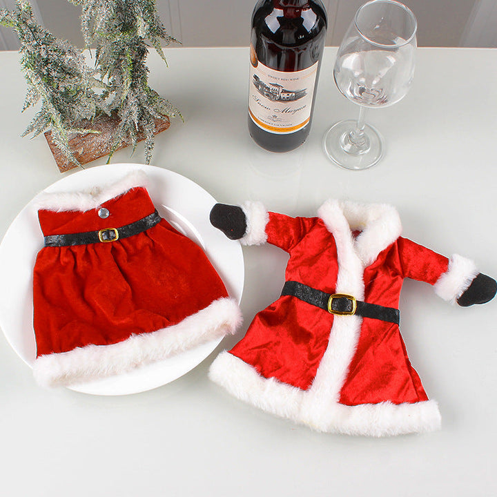 Christmas Wine Bottle Covers for Festive Tables Set