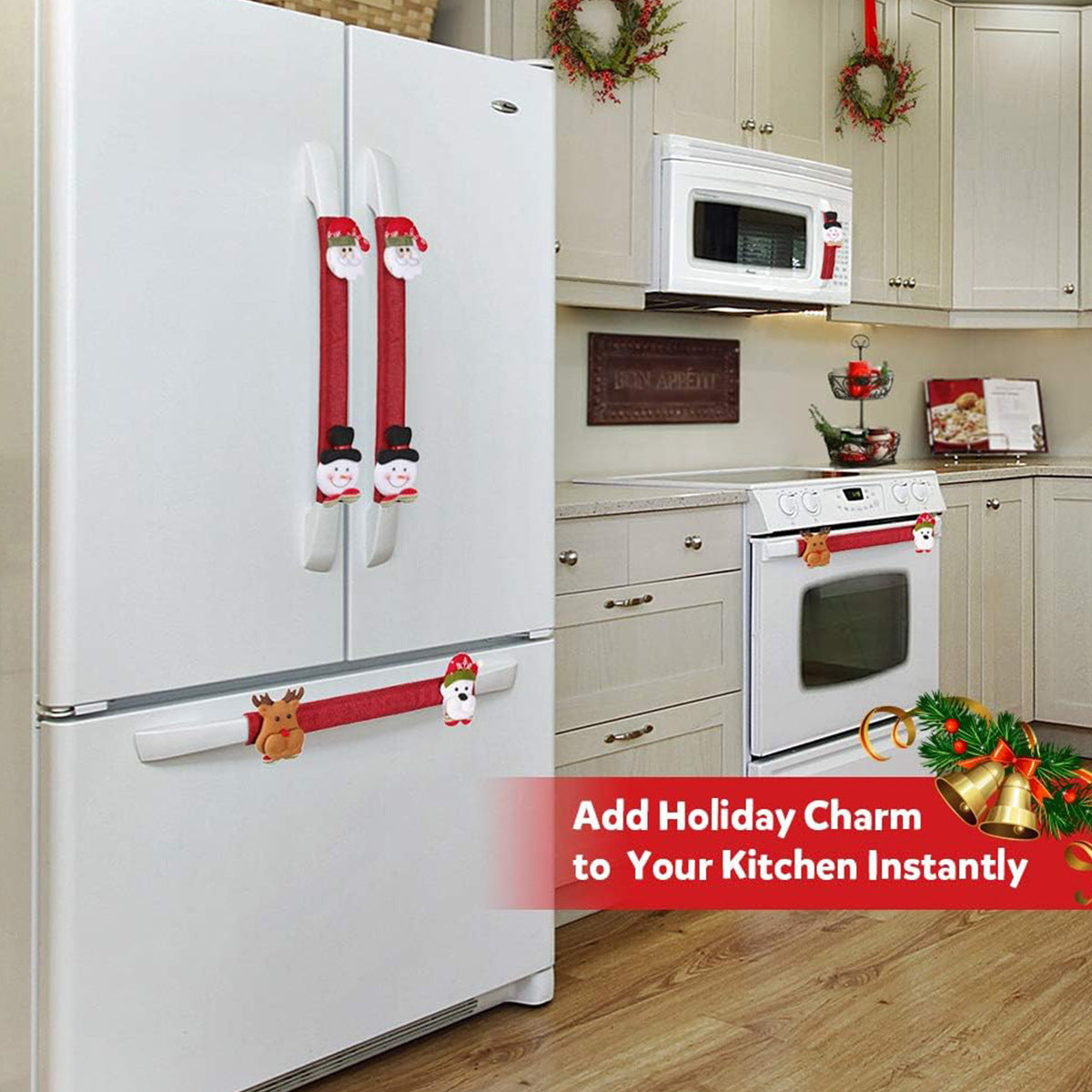Christmas Appliance Handle Covers Set of 8 for Cheer
