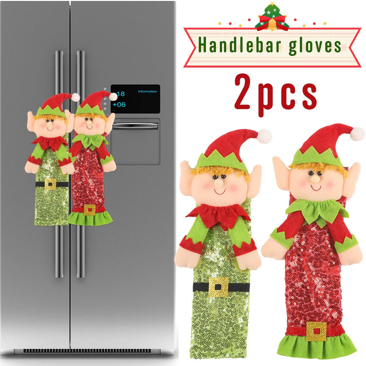 Christmas Refrigerator Handle Covers for Festive Decor