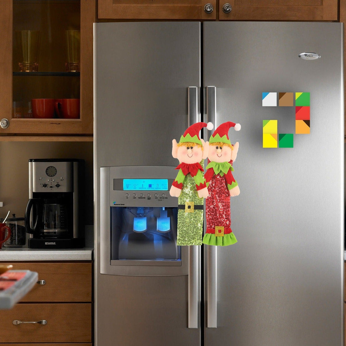 Christmas Refrigerator Handle Covers for Festive Decor
