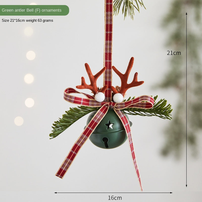 Christmas Reindeer Bell Ornament for Rustic Holiday Decor