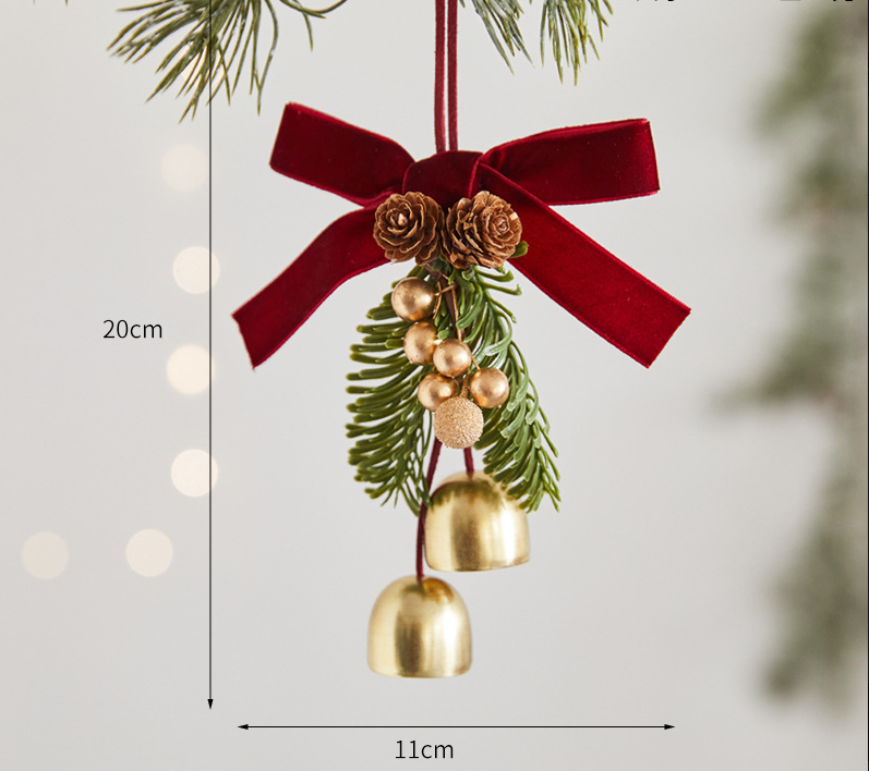 Christmas Reindeer Bell Ornament for Rustic Holiday Decor