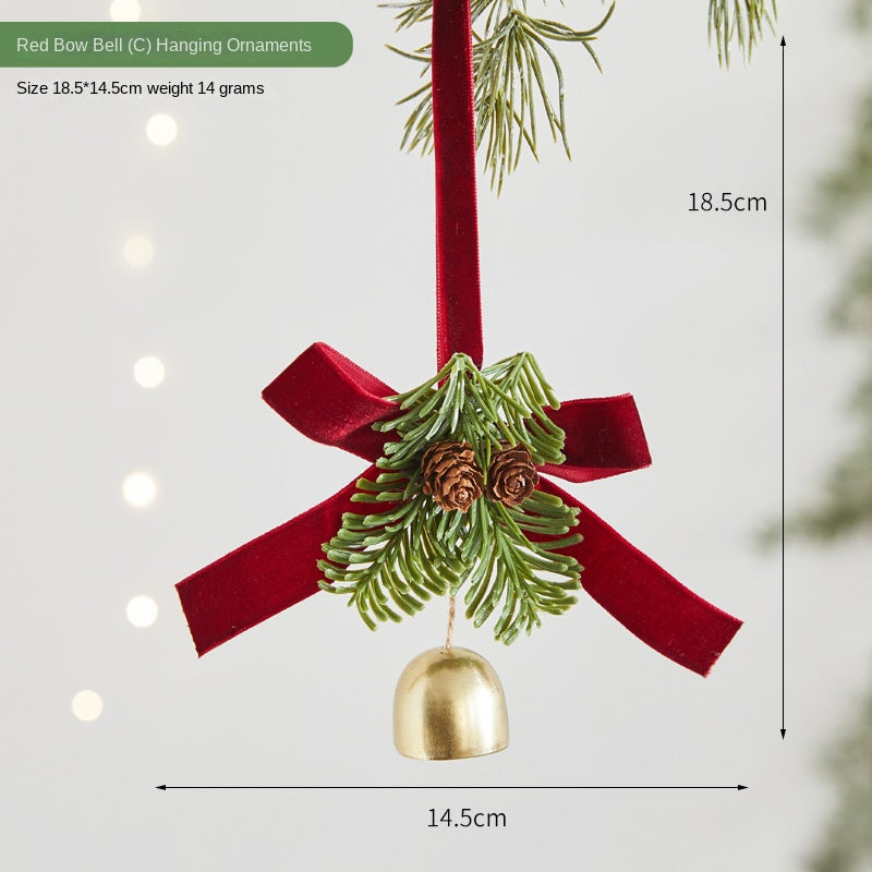 Christmas Reindeer Bell Ornament for Rustic Holiday Decor