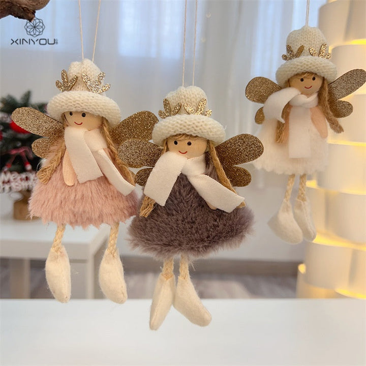 Christmas Reindeer Angel Plush Ornament for Whimsy