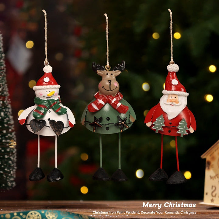Christmas Santa Reindeer Ornament Set, 3 Festive Characters