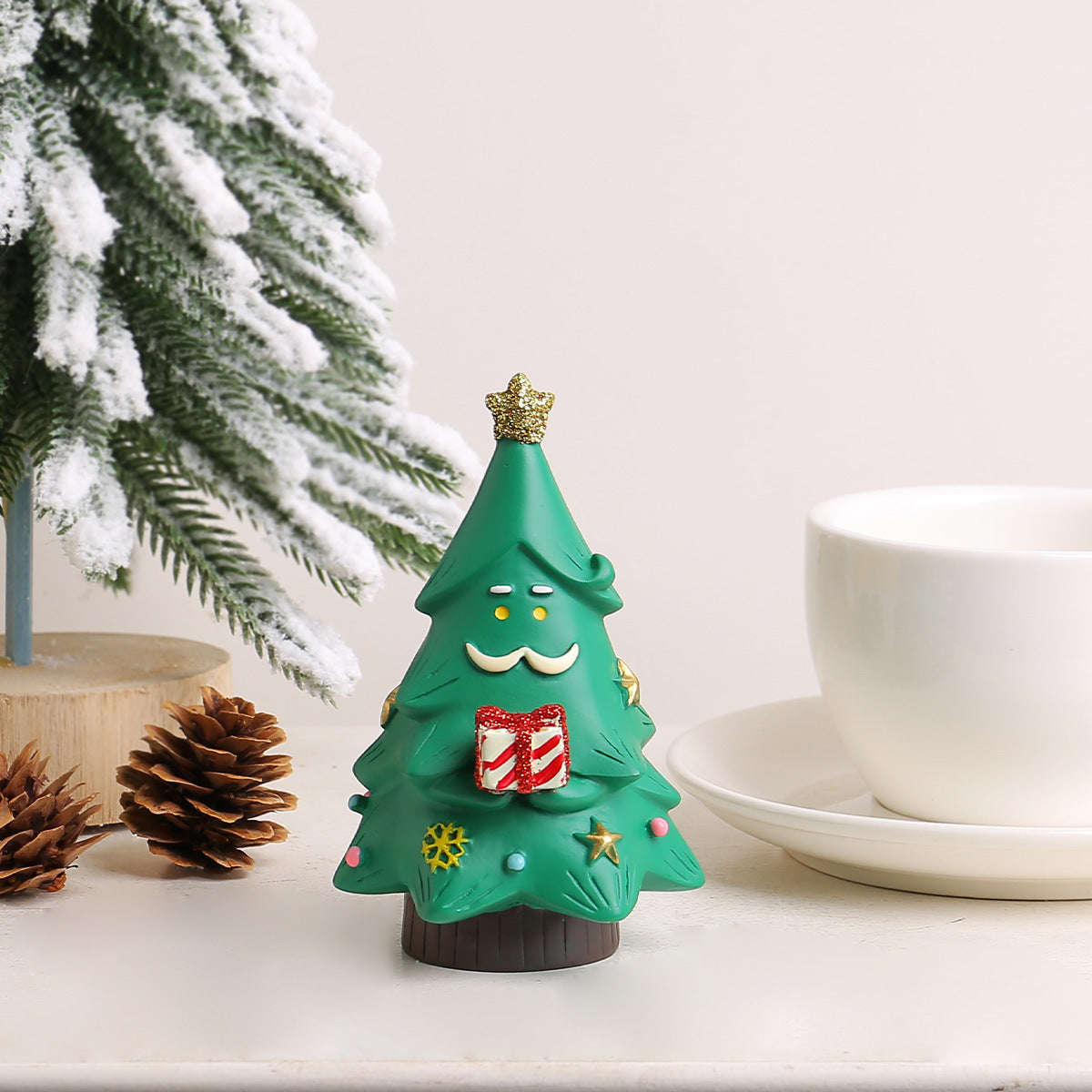 Christmas Resin Tree Ornament for Festive Desktops