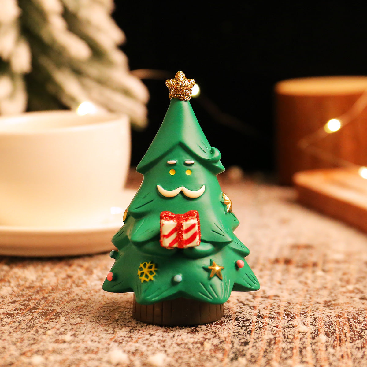 Christmas Resin Tree Ornament for Festive Desktops