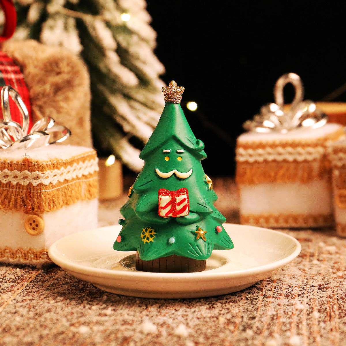 Christmas Resin Tree Ornament for Festive Desktops