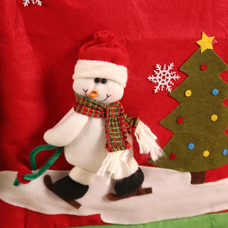 Christmas Chair Covers Santa Snowman 2-Piece Festive Set