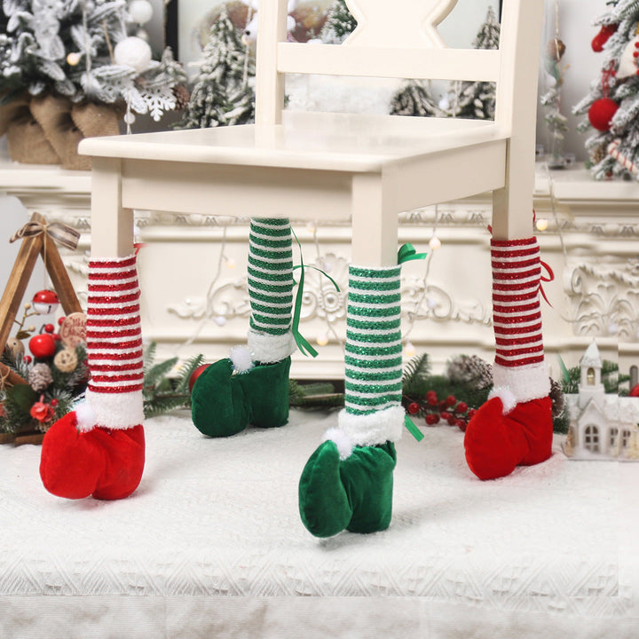 Christmas Elf Chair Leg Covers for Festive Dining Tables
