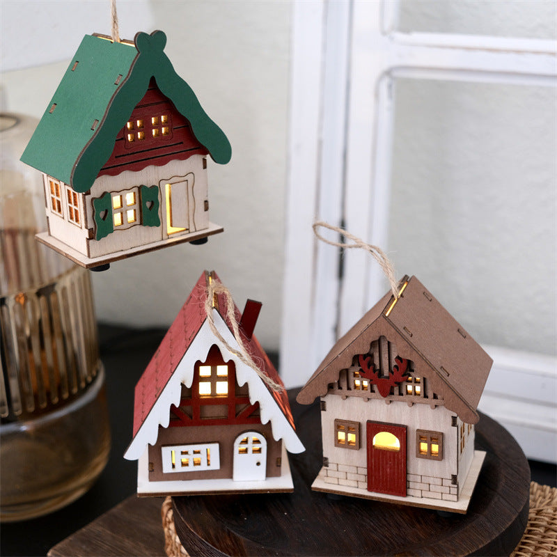 Christmas Miniature House Decorations Cozy Village Glow