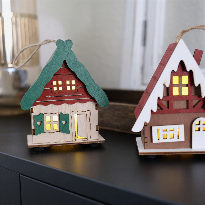 Christmas Miniature House Decorations Cozy Village Glow