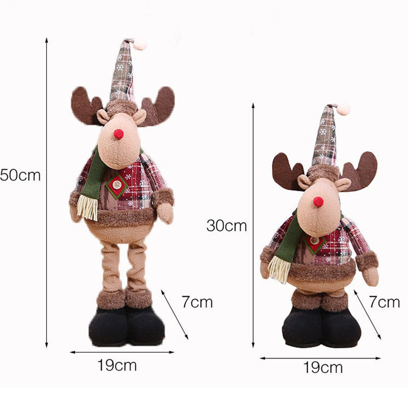 Christmas Plaid Retractable Doll Decoration, Adjustable