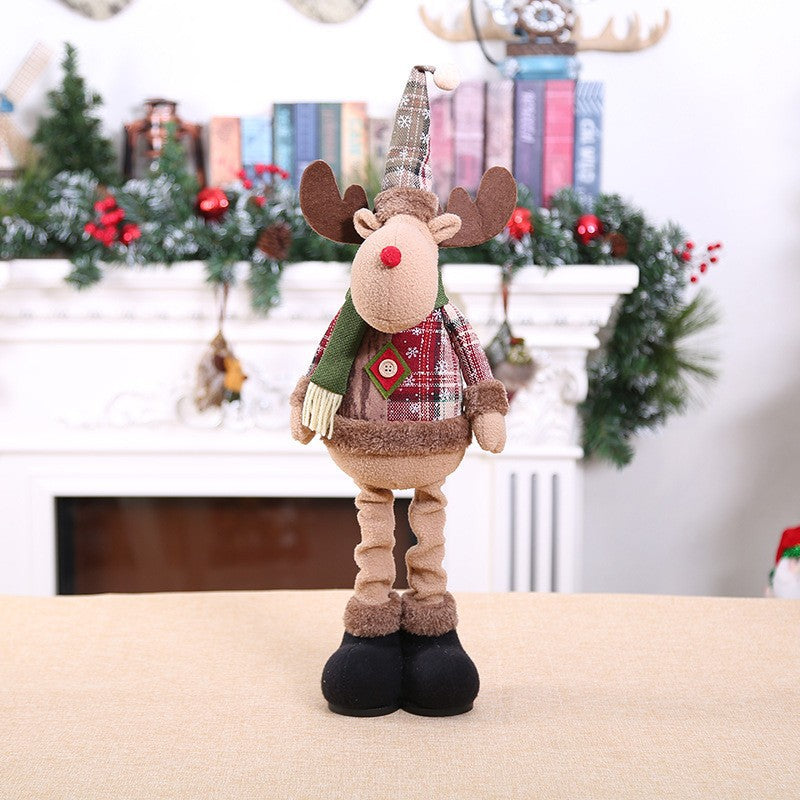 Christmas Plaid Retractable Doll Decoration, Adjustable