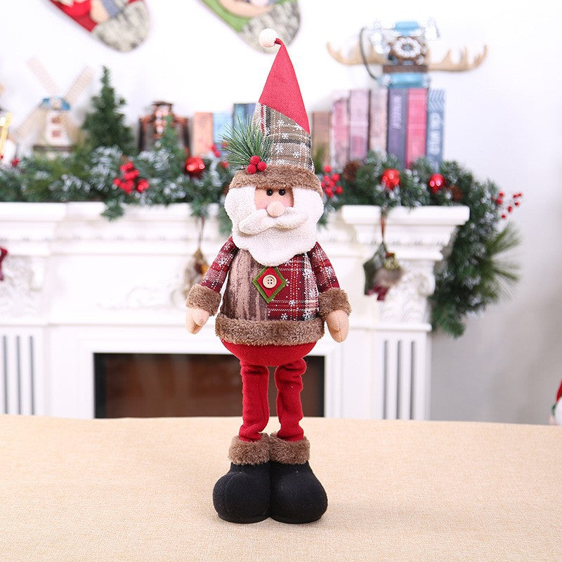 Christmas Plaid Retractable Doll Decoration, Adjustable