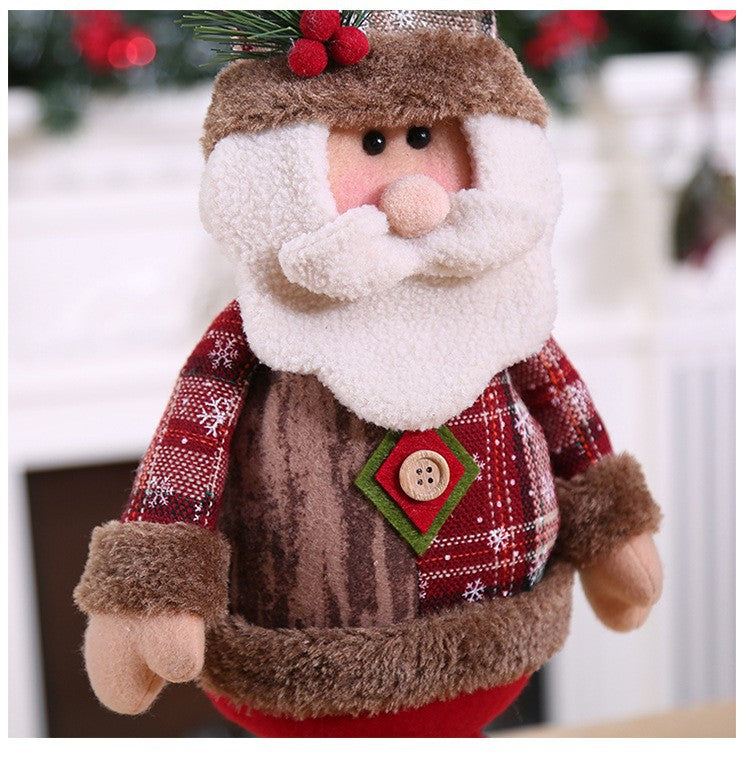 Christmas Plaid Retractable Doll Decoration, Adjustable