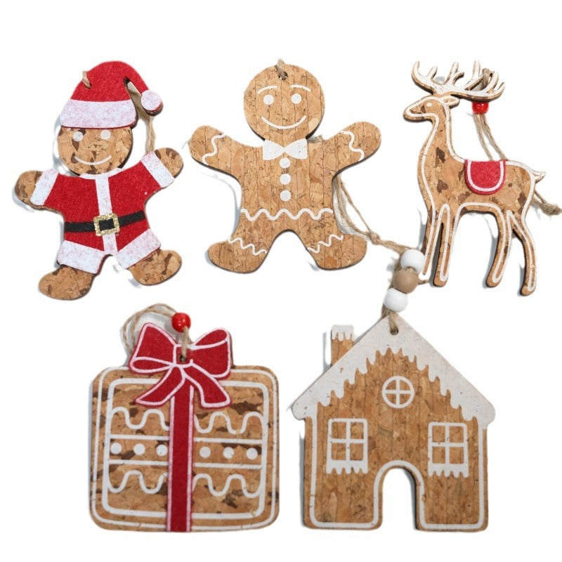 Rustic Wood Christmas Ornament Set of 4 Farmhouse Tree Decor