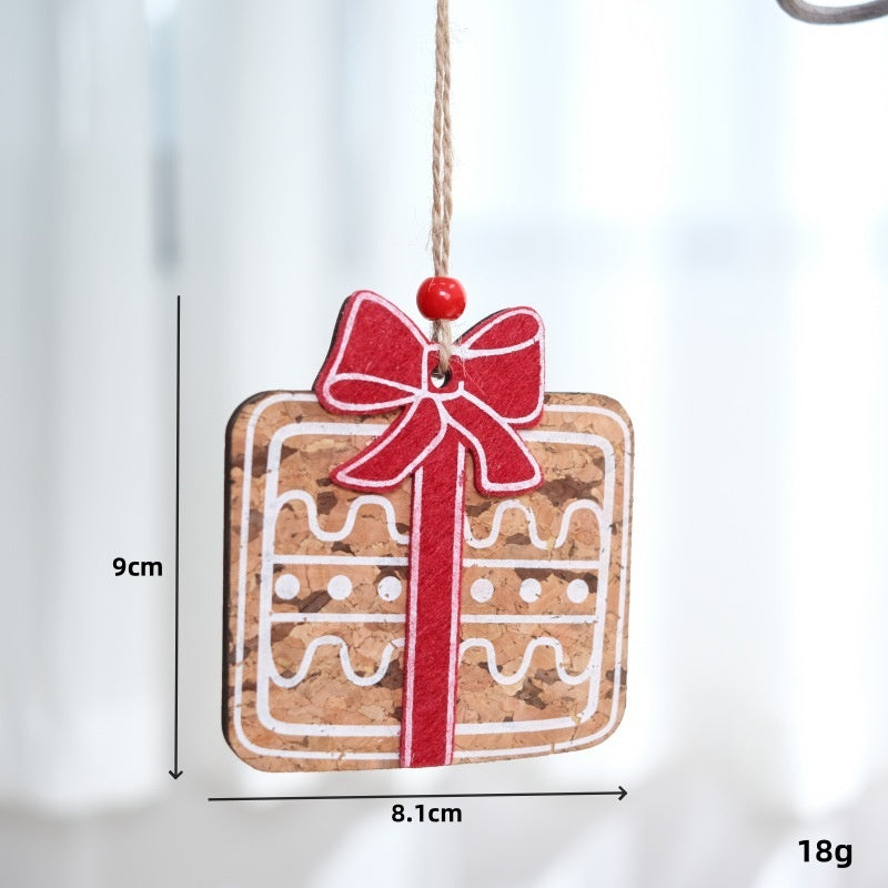 Rustic Wood Christmas Ornament Set of 4 Farmhouse Tree Decor