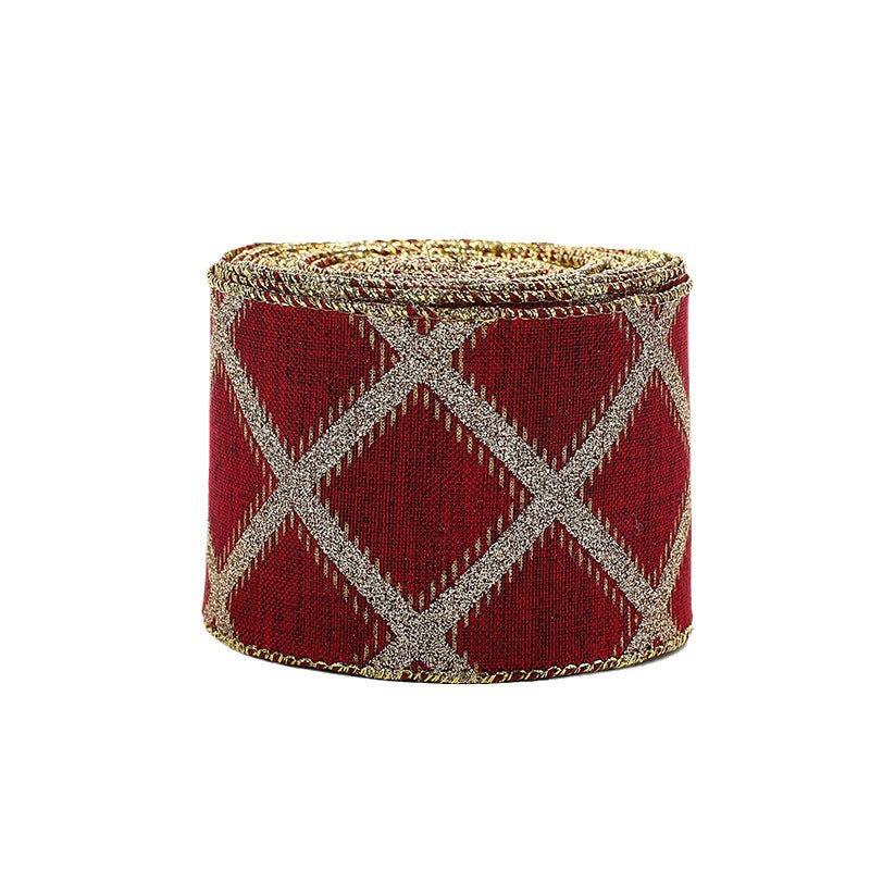 Christmas Linen-Style Ribbon for Rustic Gift Wrapping