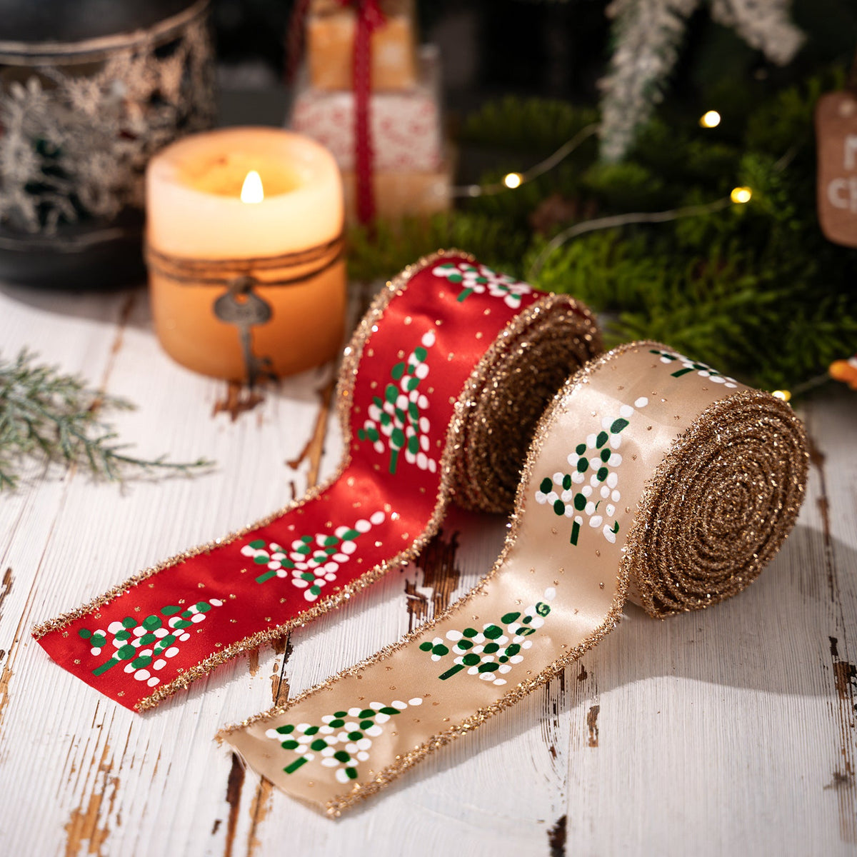 Christmas Decorative Ribbons for Trees, Wreaths & Gifts
