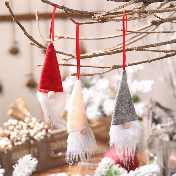 Santa Gnome Ornaments 3-Piece Festive Christmas Set