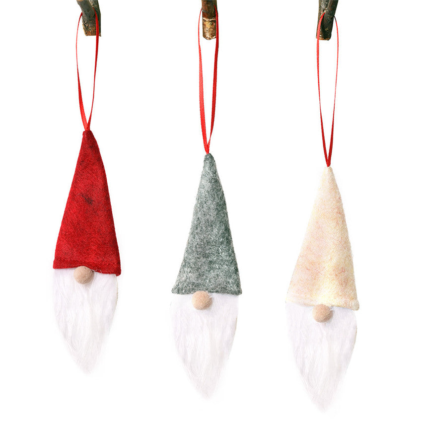 Santa Gnome Ornaments 3-Piece Festive Christmas Set