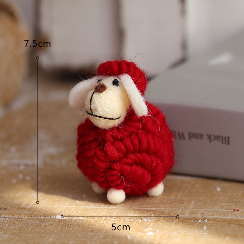 Felt Sheep Christmas Ornaments - Cozy Handmade Desk Decor