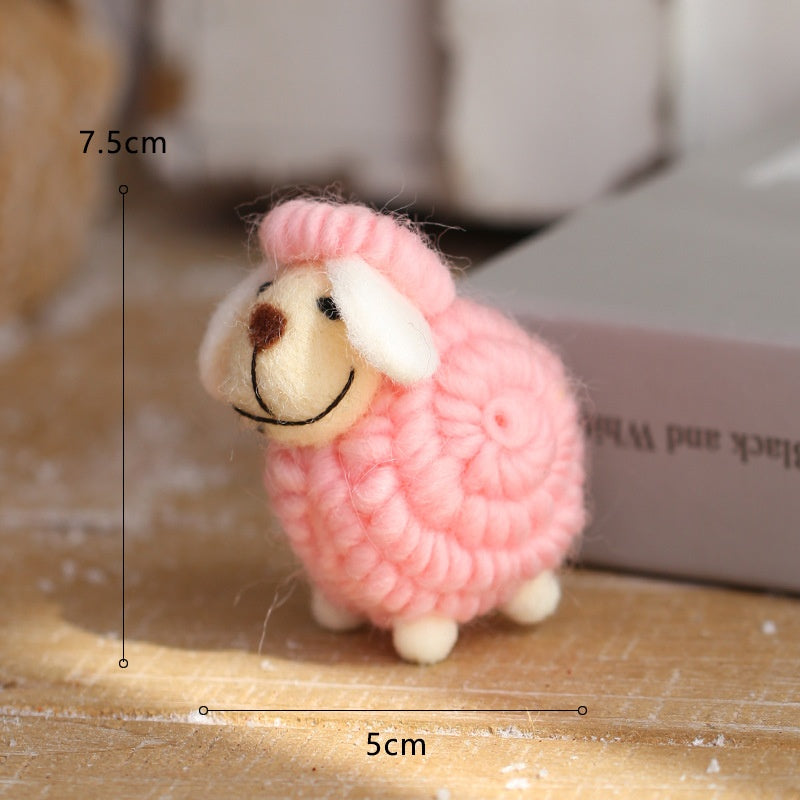 Felt Sheep Christmas Ornaments - Cozy Handmade Desk Decor