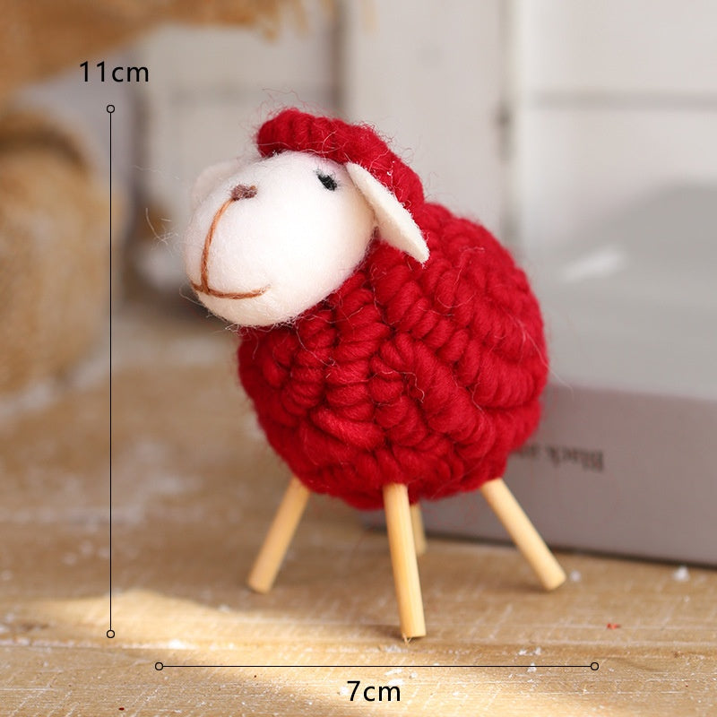 Felt Sheep Christmas Ornaments - Cozy Handmade Desk Decor