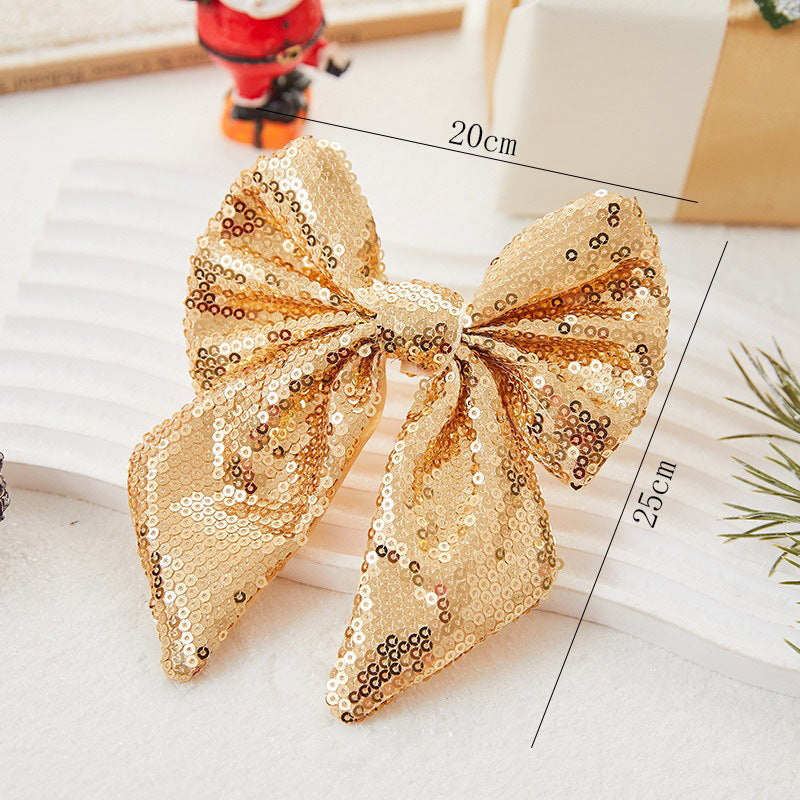 Christmas Sequin Bow Ornament for Sparkling Holiday Trees