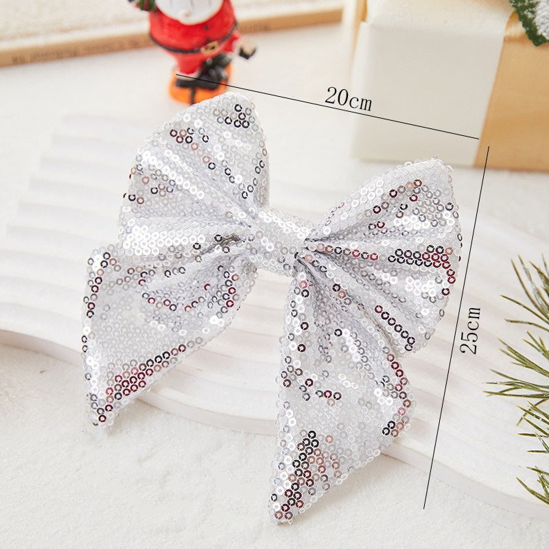 Christmas Sequin Bow Ornament for Sparkling Holiday Trees
