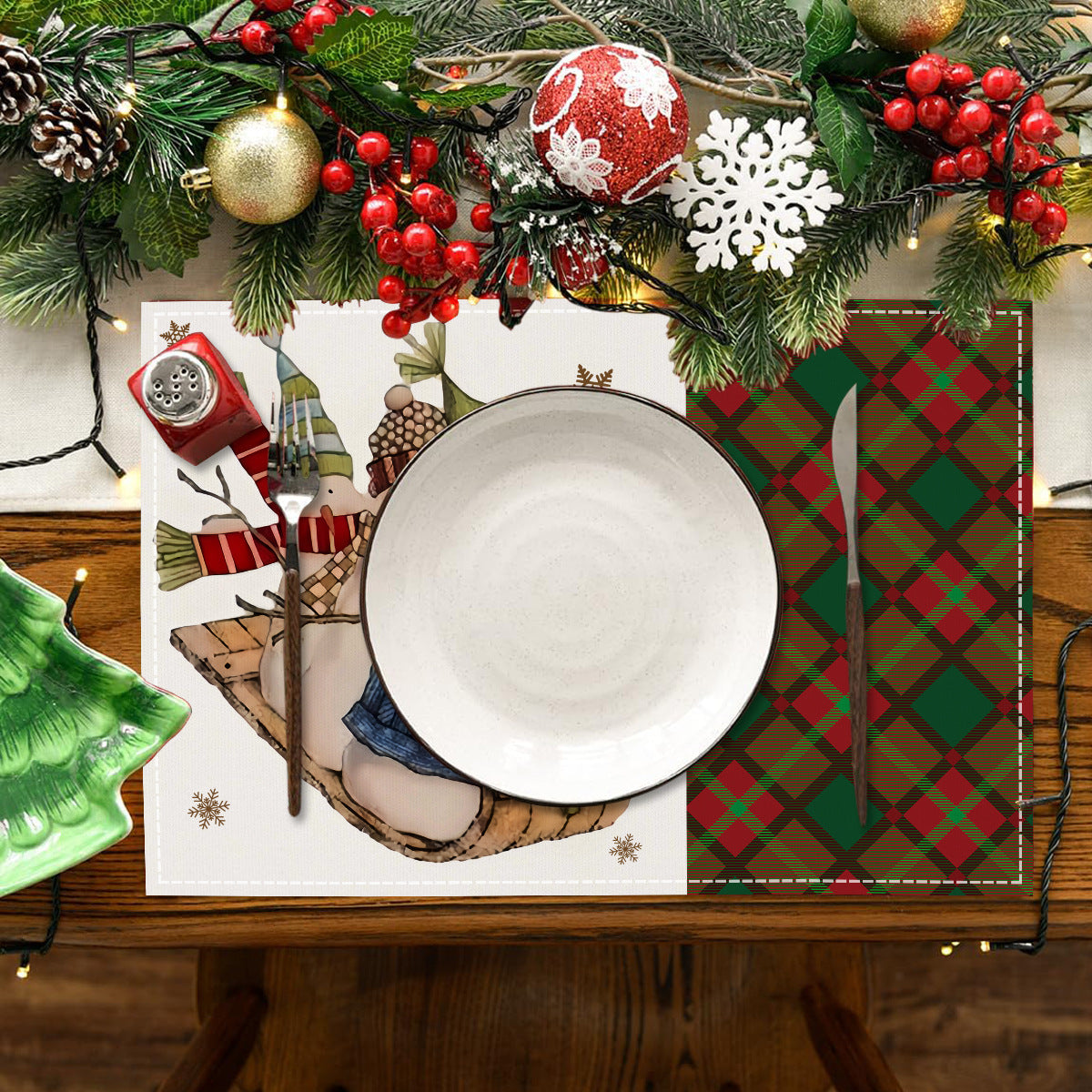 Christmas Linen Placemats for Festive Holiday Tables