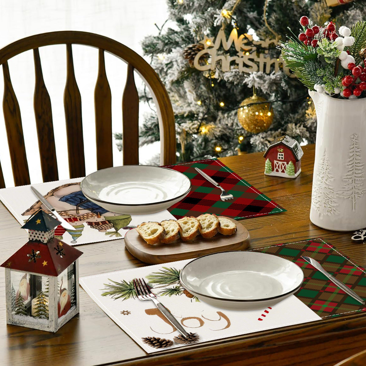 Christmas Linen Placemats for Festive Holiday Tables