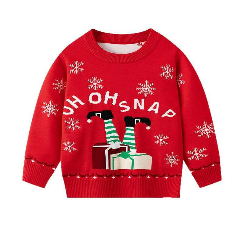 Christmas Baby Sweater With Festive Snowflake Design