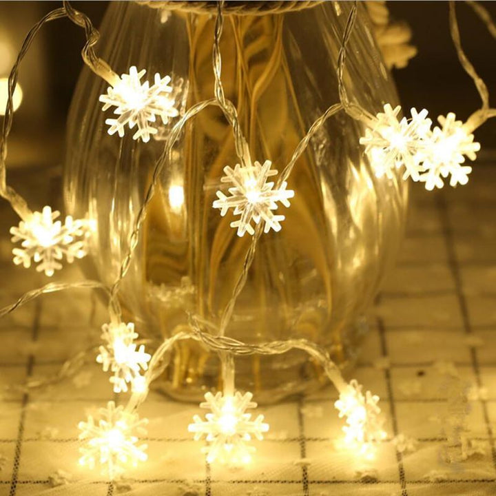 Snowflake Christmas String Lights for a Winter Glow