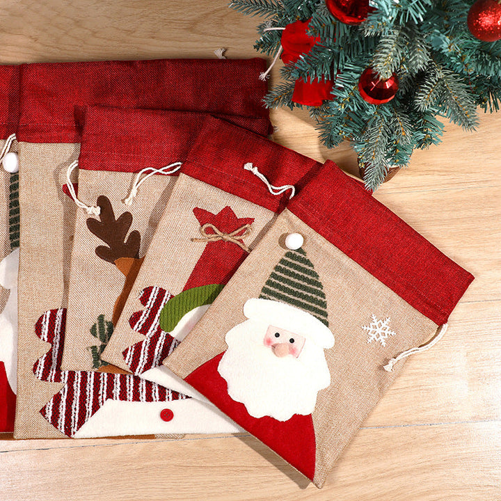 Christmas Drawstring Gift Bags for Small Presents & Treats